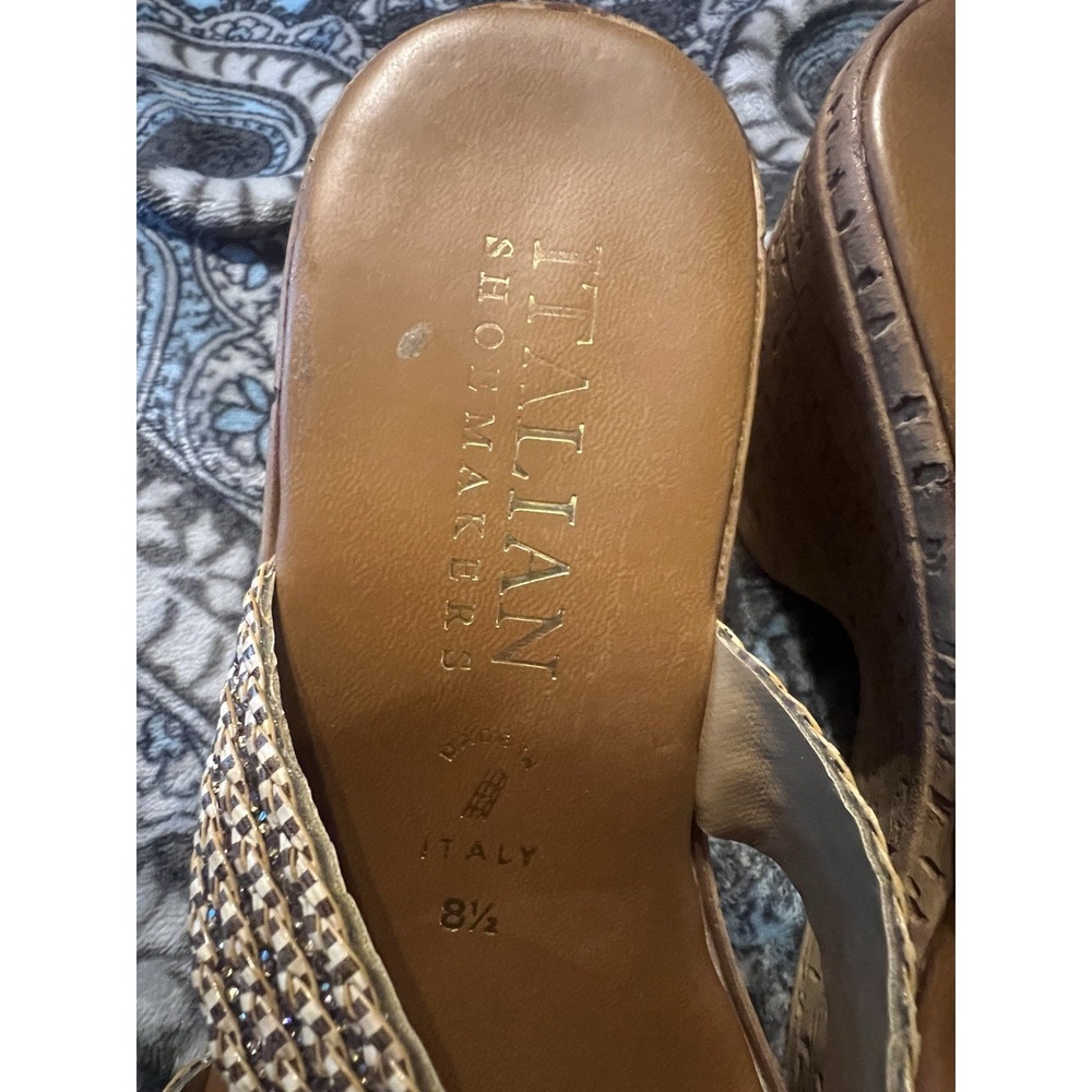 Italian Shoemakers Women's Size 8.5 Sandals Brown Open Toe - Picture 2 of 2